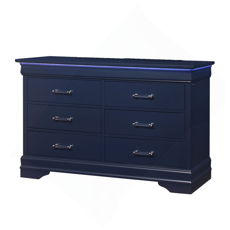 Commode 6 tiroirs avec éclairage décoratif DEL