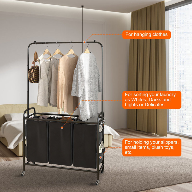 Fabric Laundry Cart with Wheels