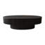 Table basse de rangement avec compartiment caché, plateau ovale en placage de bois massif, noir de jais, 47,2 L