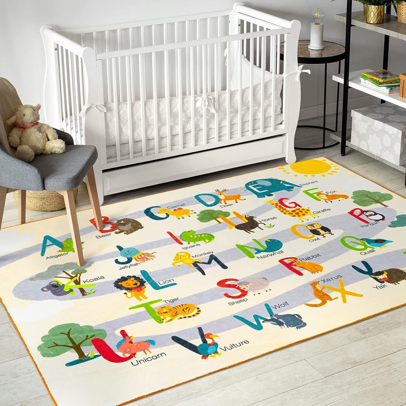 Tapis rectangulaire rectangulaire avec envers antidérapant, Rectangle 5 pi 9 po x 4 pi 4 po