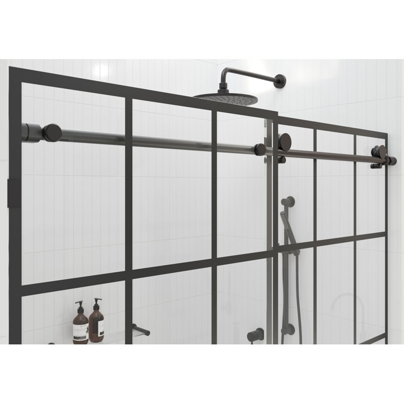 Esprit 56 in. - 60 in. x 60 in. French Monture Sliding Bathtub Door, Right Hand