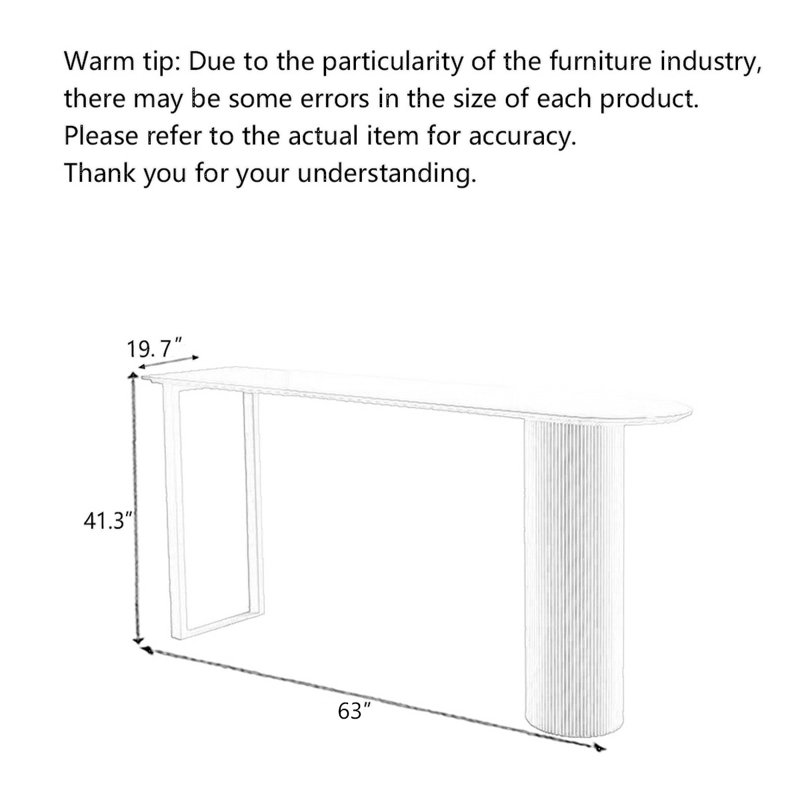 Table de bar en granit blanc crème, H 41,34 po x L 62,99 po x l 19,69 po