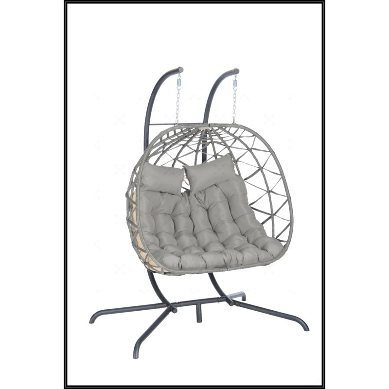Fauteuil double avec support, Gris foncé, Gris