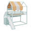 House Bed With Canopy, Slide & Built-In Bookshelves-214368257