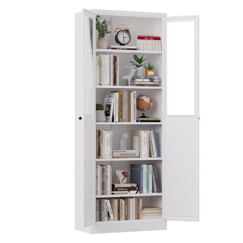 72" Metal Kitchen Pantry Cabinet With Doors & Shelves, Tall Heavy-Duty Adjustable Storage Organizer, Tool-Free Assembly Freestanding Cabinet For Living Room, Bathroom, White