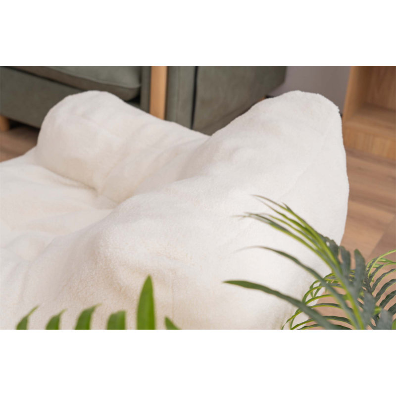 Fauteuil à billes en mousse souple avec tissu en peluche, parfait pour une détente confortable et une décoration polyvalente