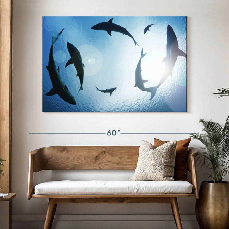 School Of Sharks, 34" H x 51" W