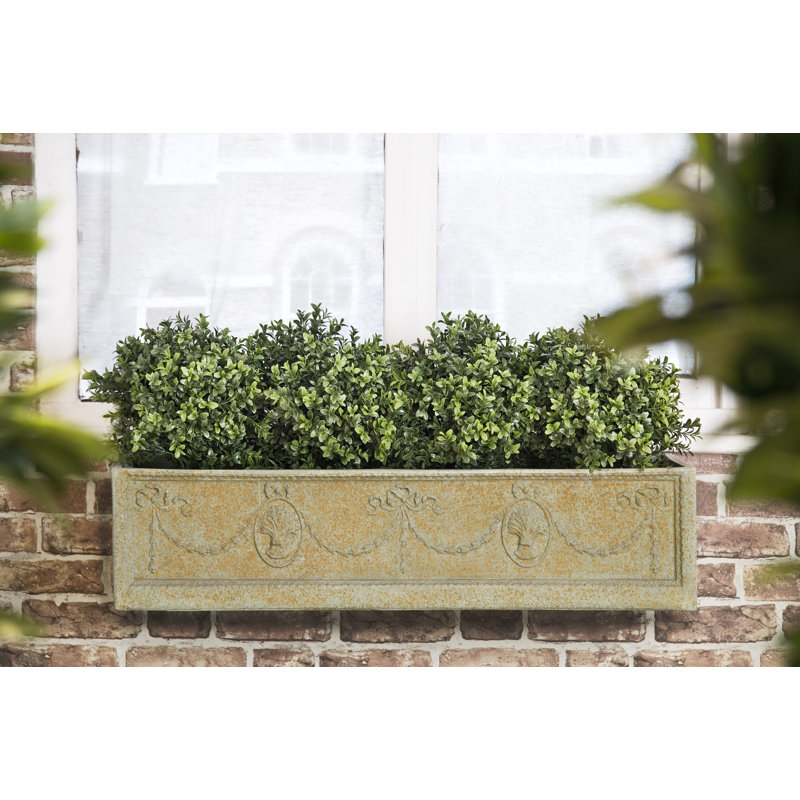 Pendle Fiberglass Planter Box, 21 cm H x 91 cm W x 27 cm D, Bronzage