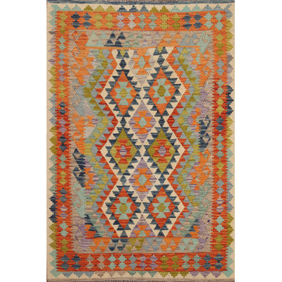 Reversible Wool Kilim Oriental Area Rug 5x6