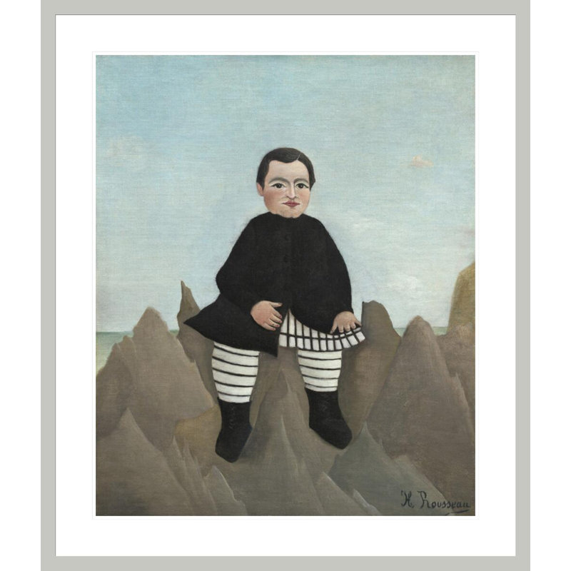 «Boy on the Rocks» par Henri Rousseau, impression giclée sur cadre, 39.1" H x 33.5" W