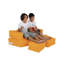 Fauteuil à billes Original, imperméable, orange | 100% polyester, 39,4 po x 15,7 po x 19,7 po | Comprend un ensemble de poufs 2 pièces (15,7 x 15,0 x 7,9 pouces) | Capacité de 200 lb, double fermeture à glissière dissimulée, perles de styromousse recyclées-237848403