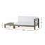 Ensemble de banc d'angle droit et de table basse Oana, bois d'acacia durable avec coussins résistants à l'eau pour une détente en plein air-376834629