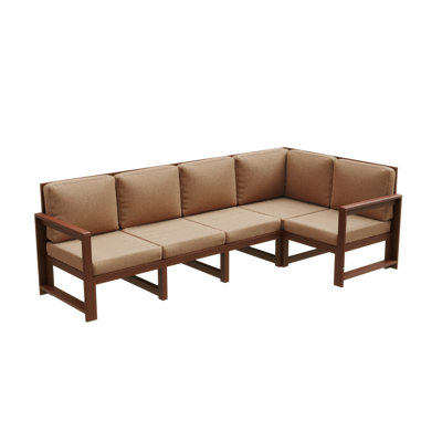 Jaqualon 375cm Wide Pine Garden Sofa with Cushions