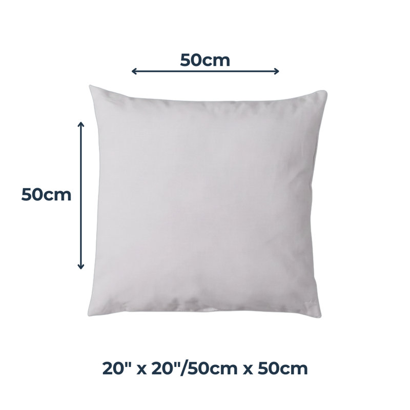 White Square Throw Cushion Insert (Pack of 2), Square 50cm