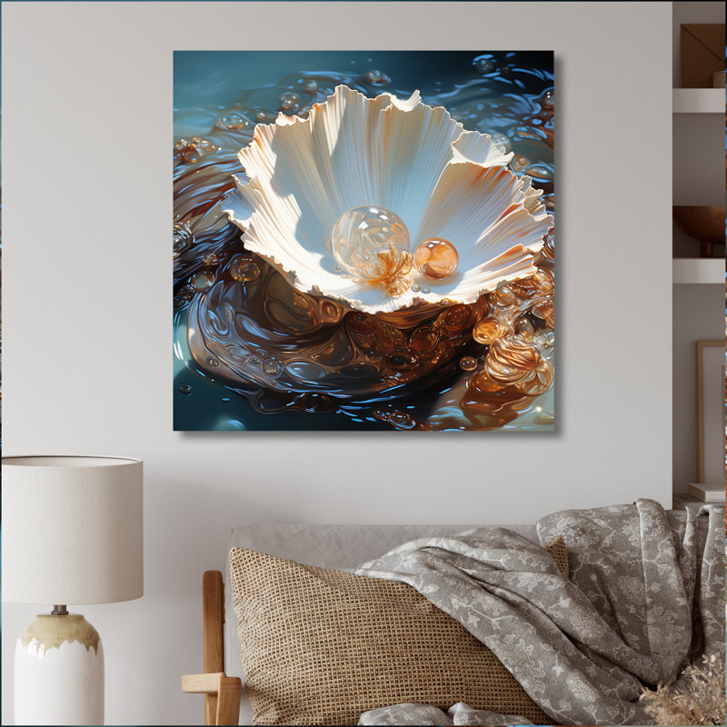 Art mural en métal White Pearl, H 16 po x l 16 po x P 1 po