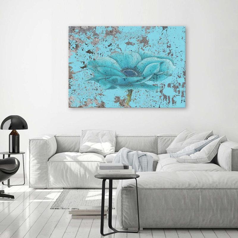Retro Sea Flower - Wrapped Canvas Print, 70cm H x 100cm W