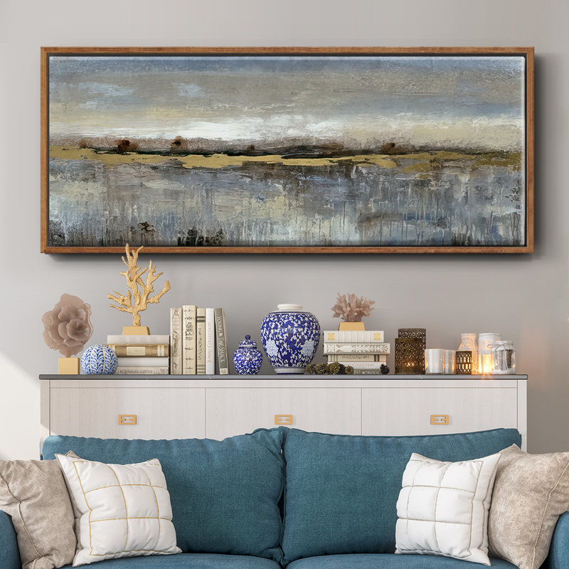 Abstract March II- Framed Canvas, 24" H x 60" W