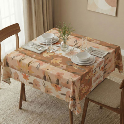 Eloan Premium Tablecloth (55 x 55 Inches), 50% Cotton & 50% Polyester, Washable & Ironable | Machine Wash Safe at 86°F, Tumble Dryer Safe | Elegant Design for Dining Room & Special Occasions, Easy Care & Durable