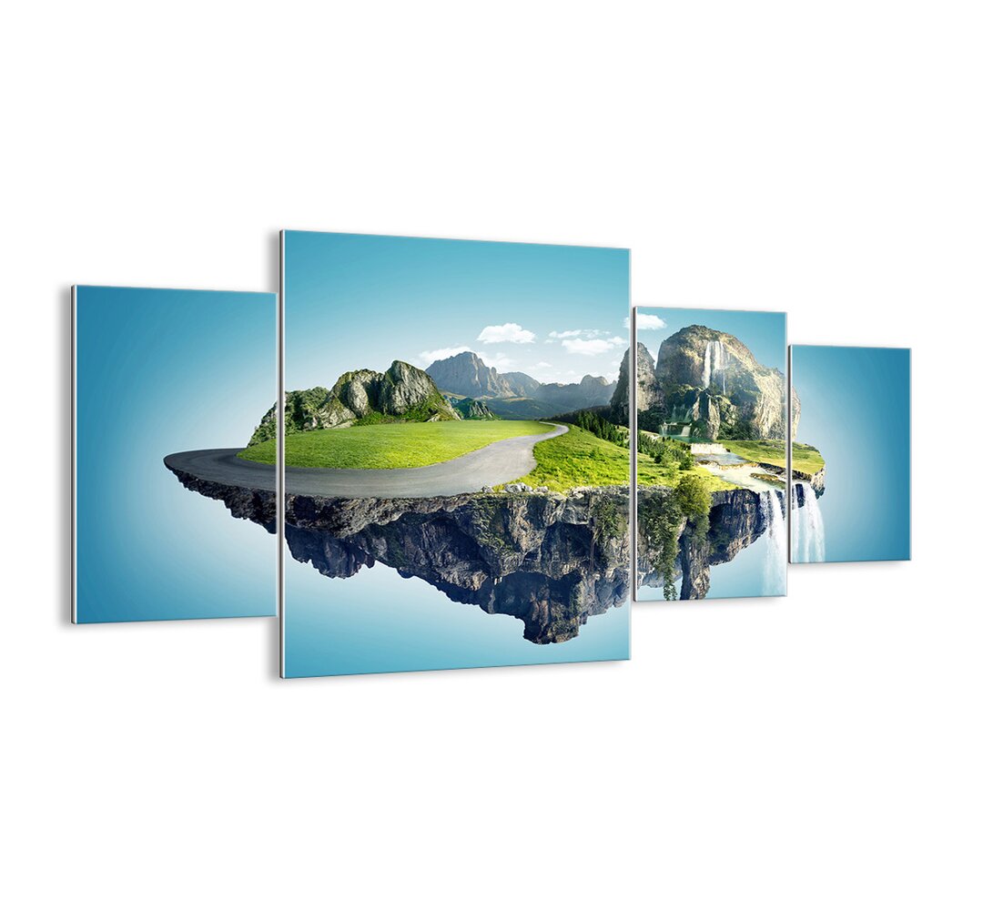 4-tlg. Glasbilder-Set - Grafikdruck „A fantastic island”