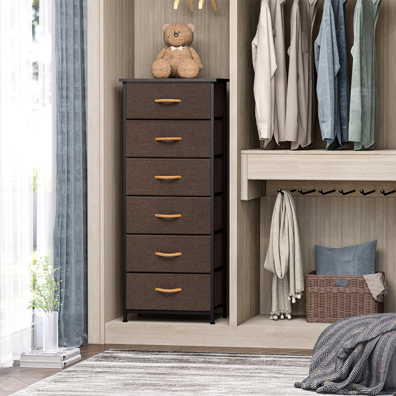 Commode pour femme 6 tiroirs Annyka, brun, Brun