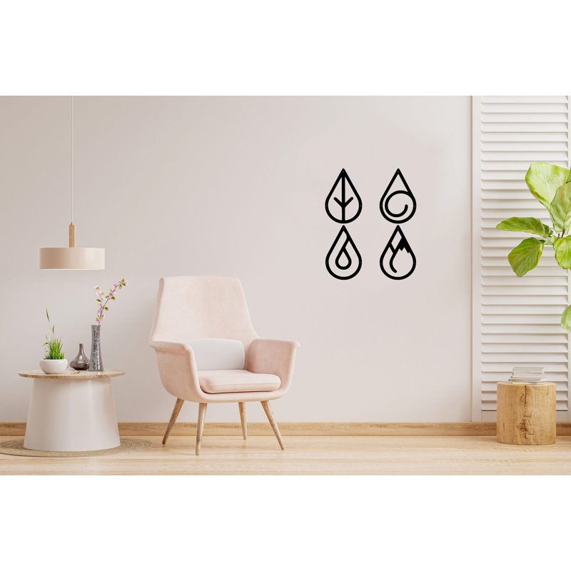 Stylish Decorative Metal Wall Accessory Set (4 Pieces), Black, 8 x 12 inches Each | 100% Metal Construction, Thickness: 0.08 inches | Perfect for Home Decor & Modern Aesthetics, Durable and Eye-Catching Design