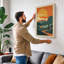Sunset Over Mountain Retro - Wrapped Canvas-1480003212-1480003218