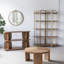Étagère à 5 niveaux 48 x 15,5 x 70,5 po en bois avec finition en placage de frêne et cadre en fer festonné