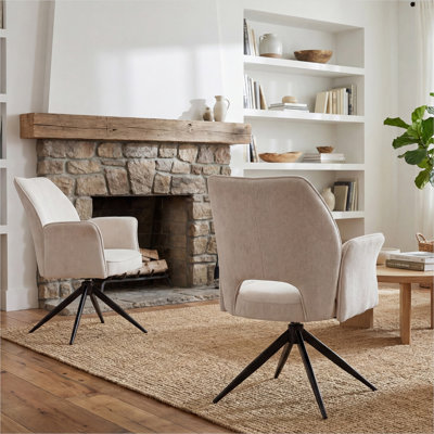 Ensemble de 2 chaises de salle à manger pivotantes pivotantes à 360 ° de 19,6 po de largeur (ensemble de 2)