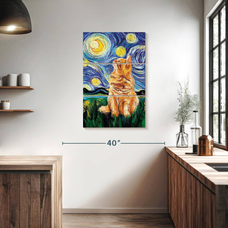 Brampt Cat Impressionist, 38" H x 24" W
