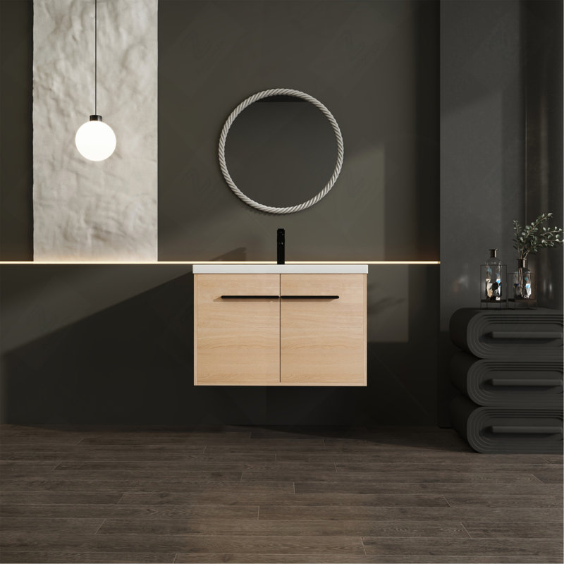 Ensemble de meuble-lavabo 30 po avec lavabo à poser en résine, 2 portes
