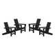 Ratcliff High-Density Polyethylene (HDPE) Outdoor Adirondack Chair Set