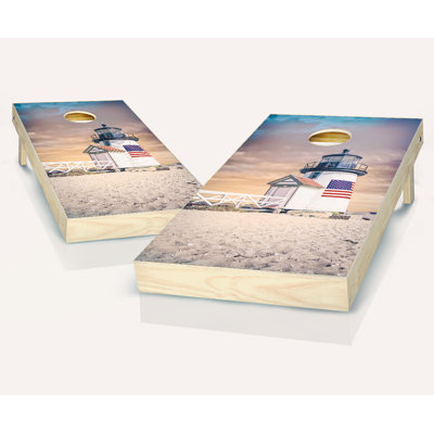 Ensemble de cornhole en bois massif 2 pi x 4 pi Nantucket Island