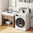 Qeetex Sturdy 2-Tier Washer Dryer Countertop Shelf Organizer – High Guardrails, 2 Drawers, Smooth Edges, Space-Saving Storage Rack for Laundry Room, Appliances & Hampers, White