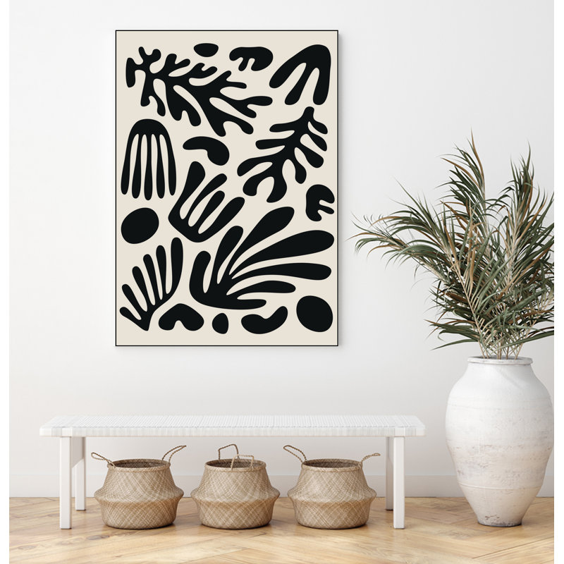 Henri Matisse Black Algae Collection #3' Framed Canvas