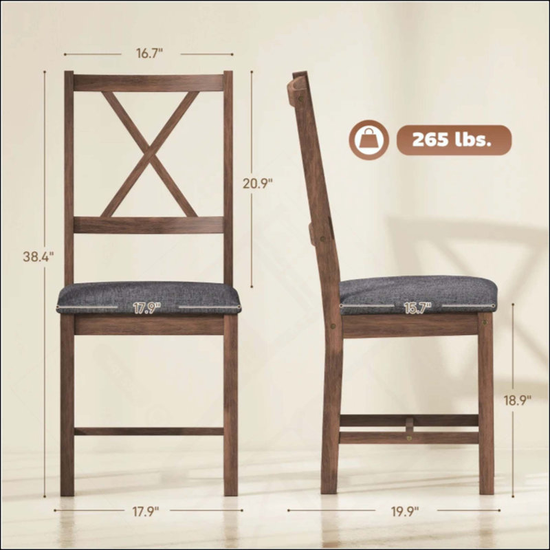 Chaises de cuisine stables, chaises de chambre, ensemble de 2 chaises de salle à manger (seulement chaise), 2