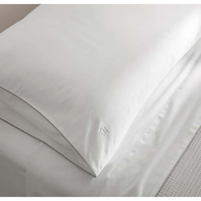 Signature Embellished Sheet Set, Full Sheet Set with 4 Additional Pieces, White;Pewter