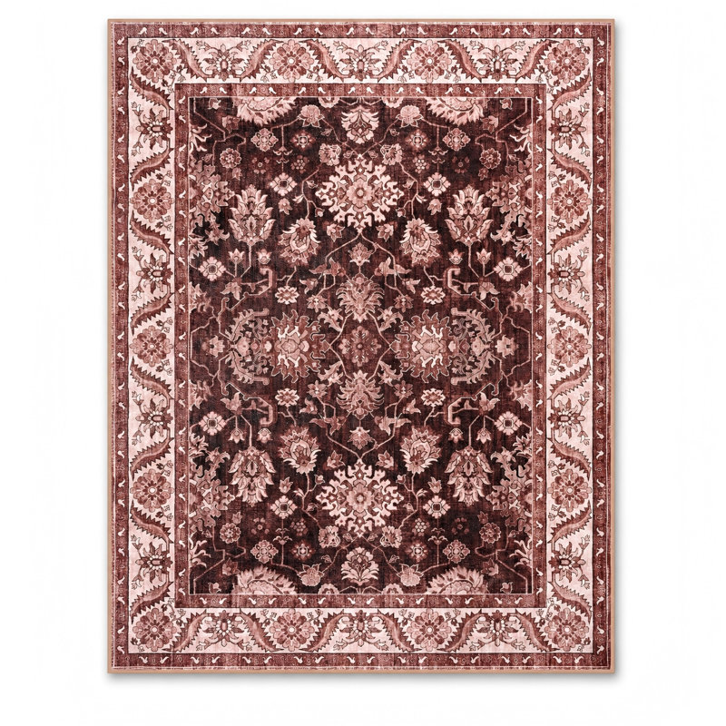Fillender Washable Soft Vintage Rug Fashion Floral Rug For Living Room Dorm Decor, Rectangle 5' x 7'1"