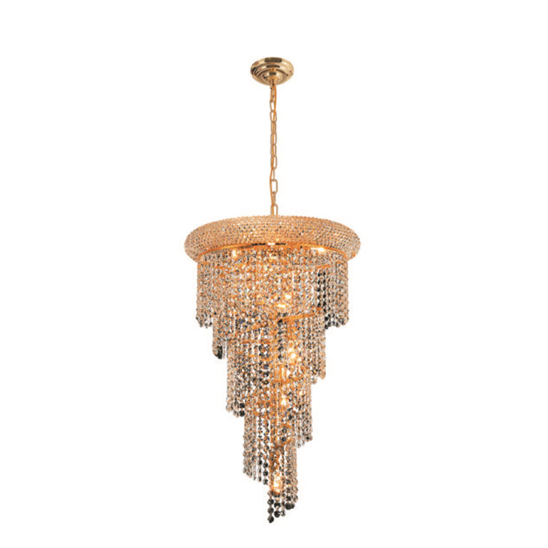 Zonia 8 - Light Dimmable Tiered Chandelier, Gold