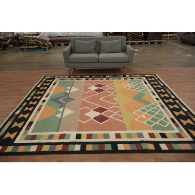 Handwoven Geometric Kilim Area Rug 8x9