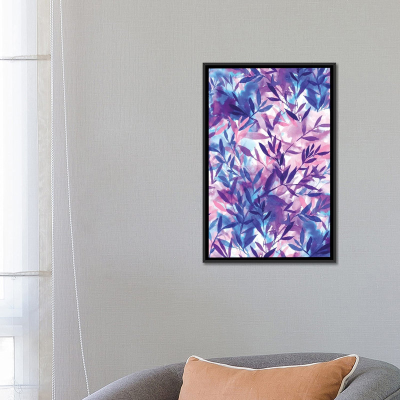 « changes mauve », impression sur toile, H 26 po x l 18 po x P 1,5 po, Toile avec cadre noir, Pas de tapis