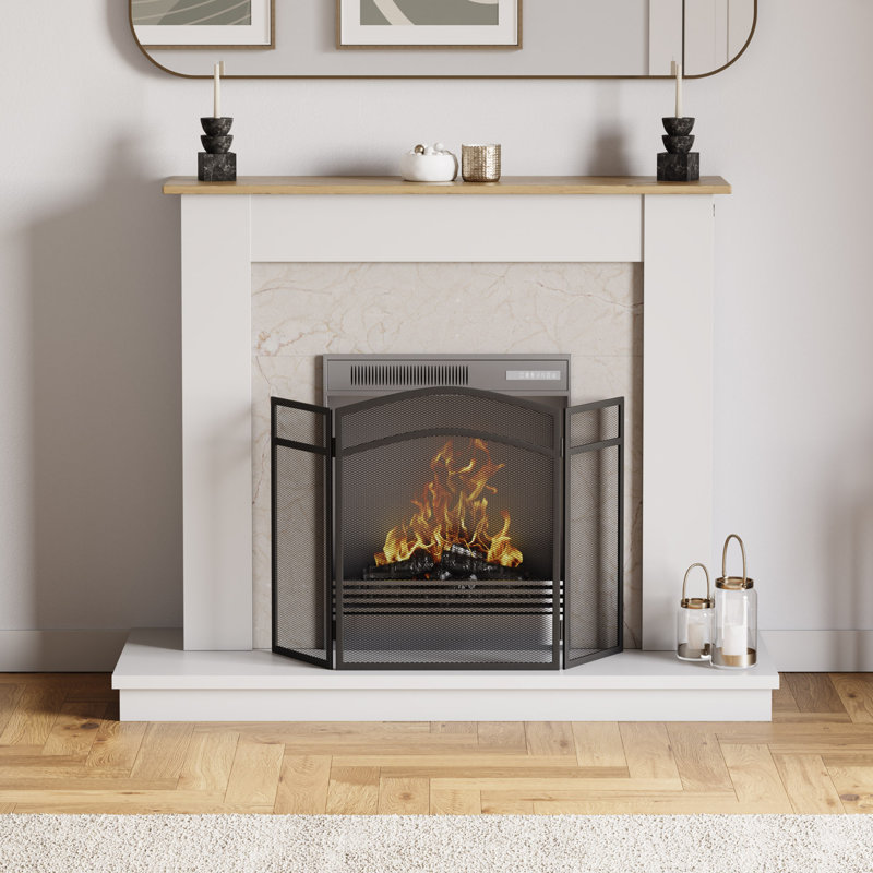 Milton 3 Panel Steel Fireplace Screen