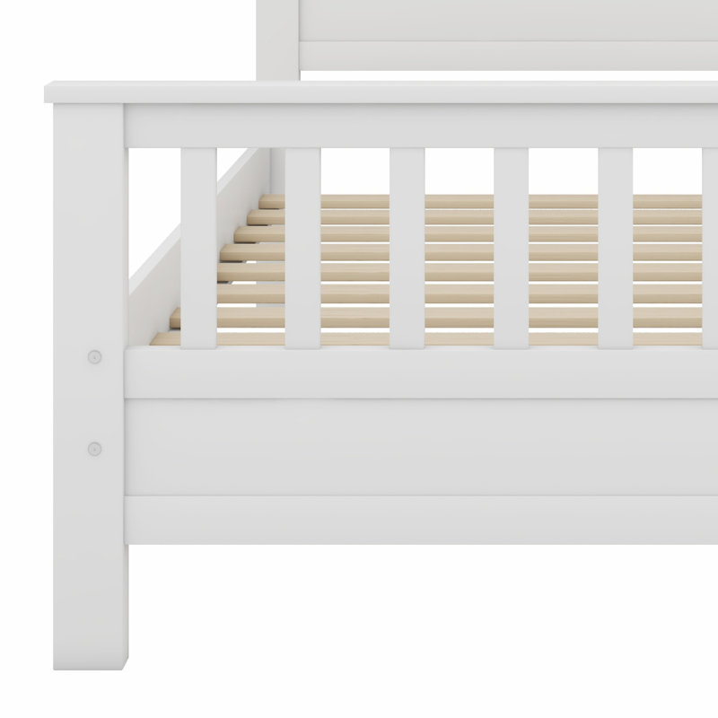 Lit plateforme en bois avec tête et pied de lit, Lit simple