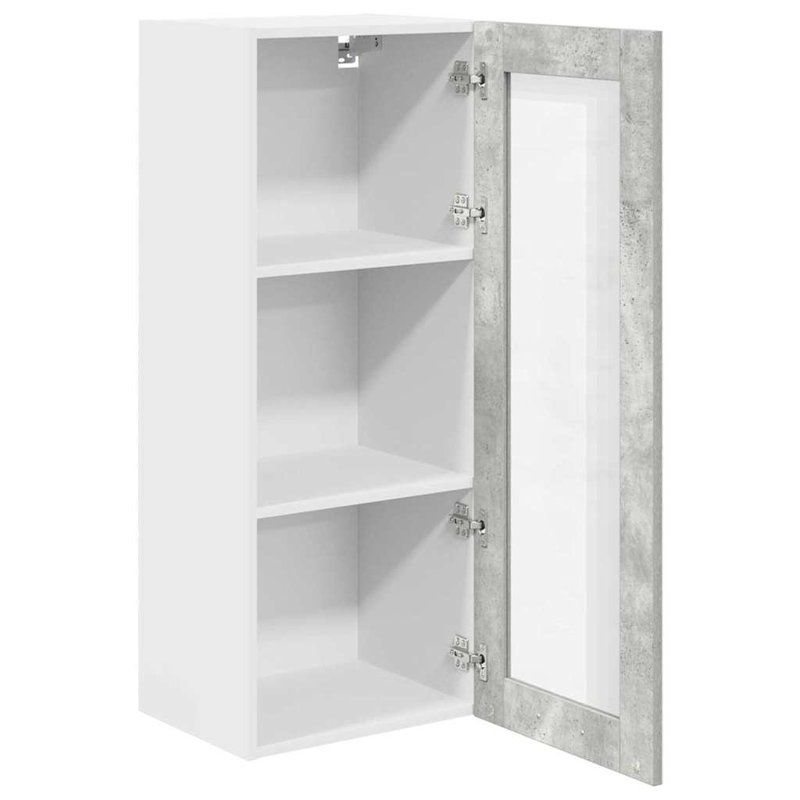 Vidaxl Hanging Cabinet With Storage Riga Smoked Oak 40 X 31 X 100 Cm, Concrete Grey