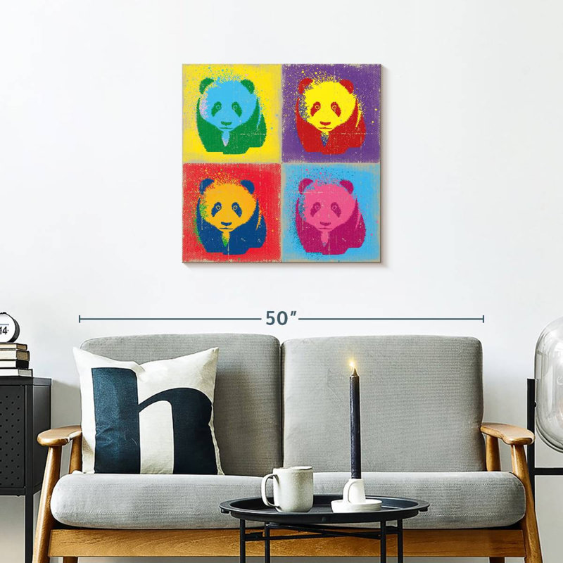 Brampt Paint Splash Pandas, H 24 po x l 24 po