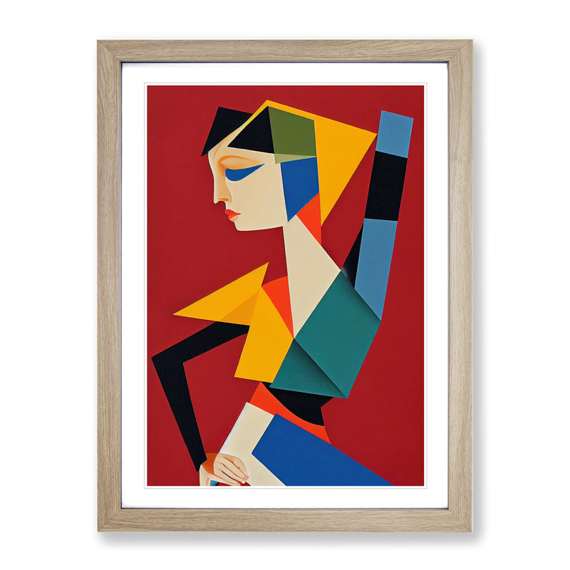 Abstract Ballerina No.4 - Wall Art, 34cm H x 25cm W x 2cm D, Oak Framed