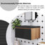 Meuble-lavabo mural simple 30 po en chêne avec plateau en résine intégré
