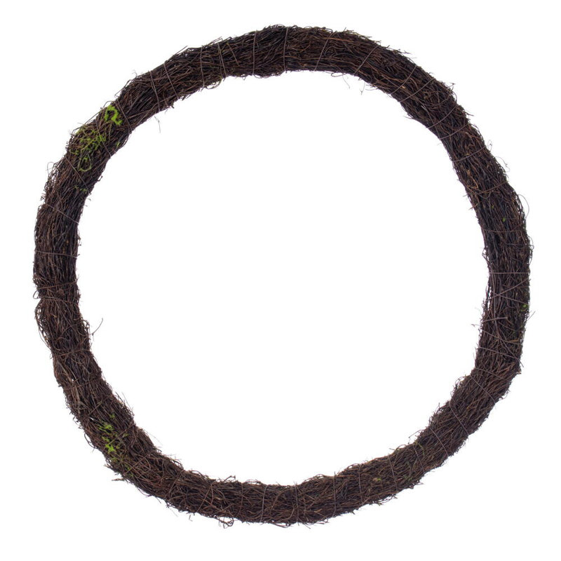 Vickerman 24"H Circular Twig Wreath. Made of natural twigs with a hint of artificial moss.