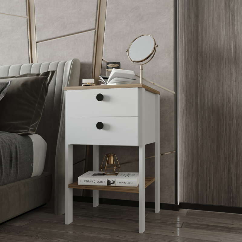 Jaxel 44cm W Manufactured Wood Bedside Table