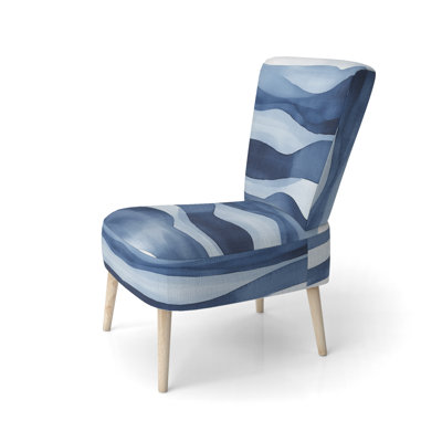 Chaise rembourrée abstraite moderne transitionnelle - Chaise d'appoint Indigo Horizon II