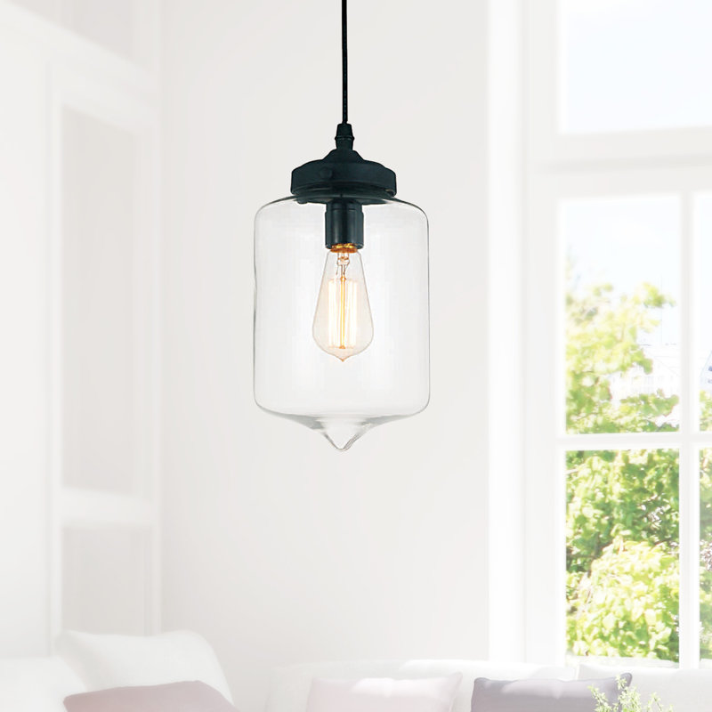 Luminaire suspendu géométrique 1 lumière Deshawn, Transparent